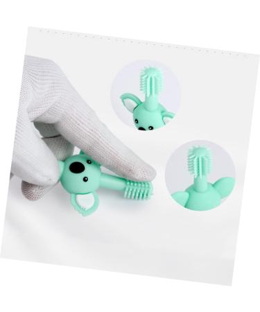Kisangel Soft Bristle Toddler Toothbrush | Animal Teether Baby Toy Brush | Green Silicone Infant Toothbrush - Buy Online on GoSupps.com