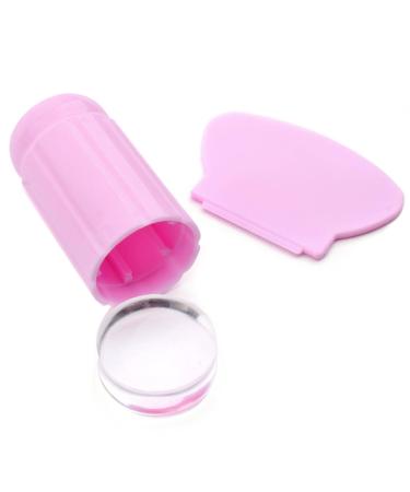 Meying nail stamp with two heads silicone French manicure nail art jelly nail stammer with 1 scraper for manicure nail art stamping set DIY manicure