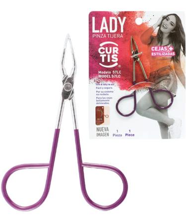 Best PROFESSIONAL Scissor TWEEZERS Great PRECISION for Facial Hair Ingrown Hair Fine Hair  Blackhead. LESS PAIN Silver & Purple Men/Women with EASY SCISSOR HANDLE Expert Tools Made in MEXICO (UPDATED)