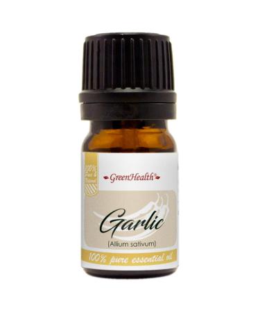 Garlic Essential Oil 5 ml - 100% Pure & Natural, Undiluted - Amber Glass Bottle w/Euro Dropper GreenHealth