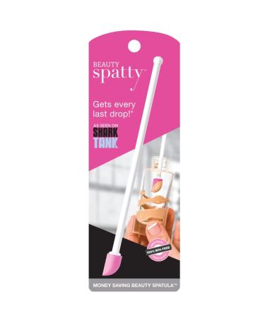 Spatty Last Drop Mini Makeup Spatula (6 Inch Pink) Shark Tank Mom Made Scrapes Foundation  Lotion  Cosmetics  Beauty Products  Perfect Gifts for Women  Teen  Grandma  Stocking Stuffers Under 6 Dollars Pink 6 inch