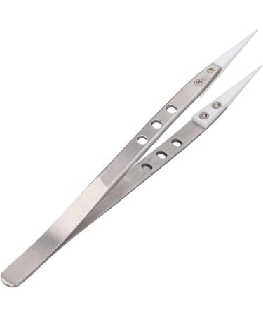 Straight Head Tweezers Tweezer Straight Tip Tweezers Straight Head Fine Tip Stainless Steel Ceramic Anti Magnetism Jumper Repair Tweezers Tweezer - Buy Online on GoSupps.com