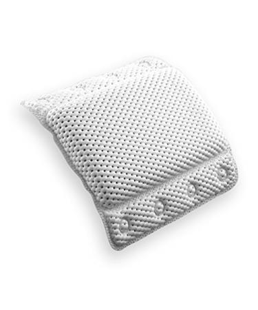 BINO Non-Slip Cushioned Bath Pillow with Suction Cups, White - Spa Pillow Bath Pillows for Tub Neck and Back Support Bathtub Pillow Bath Pillows for Tub Bath Accessories Set Bath Tub Pillow Rest Small White