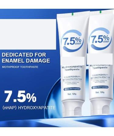 Hydroxyapatite Toothpaste HAP 7.5% Peppermint Leaf Enamel Strengthening Repairs Teeth & Reduces Sensitivity - Buy Online on GoSupps.com