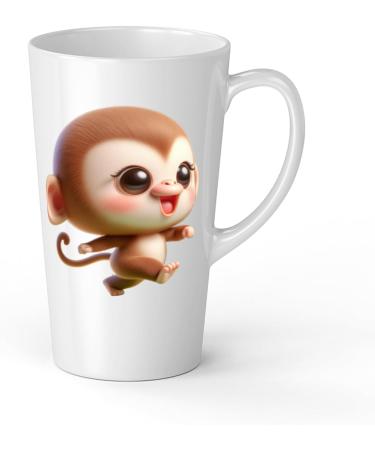 White Ceramic Baby Monkey Mug - Large 483 ml Perfect for Hot Chocolate or Milk Fun and Easy to Use - Buy Online on GoSupps.com