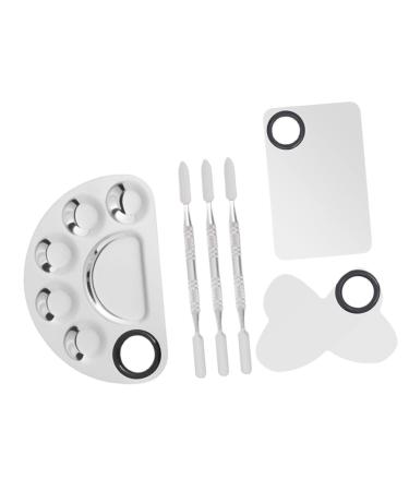FRCOLOR 3 nail art palette stainless steel mixing art painting makeup mixing trays Color Mixing Spatula stainless steel makeup oil paint nail tools nail art polish trays reconcile scraper