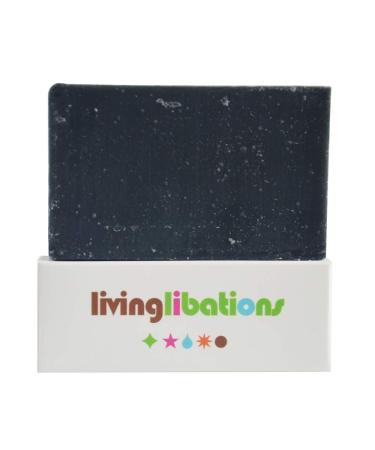 LIVING LIBATIONS - Organic Cleansing Charcoal Soap Bar | Natural Wildcrafted Vegan Clean Beauty (4.2 oz | 120 g)