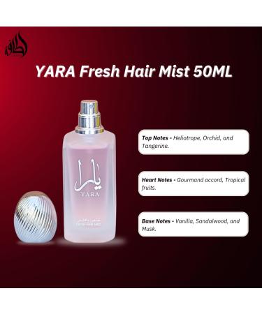 Lattafa Perfumes YARA Fresh Hair Mist 50ML (1.7 OZ) Experience the Sweet & Sensual Aroma. - Buy Online on GoSupps.com