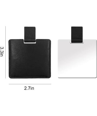 Ultra Thin Pocket Mirror - Unbreakable Stainless Steel Lightweight & Stylish PU Leather Bag - Perfect for Makeup Camping & Travel (Black) - Buy Online on GoSupps.com