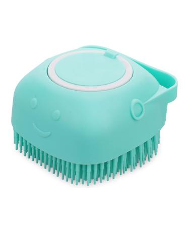 Molain Dog Cat Bath Brush Comb Silicone Rubber Dog Grooming Brush Silicone Puppy Massage Brush Hair Fur Grooming Cleaning Brush Soft Shampoo Dispenser (blue)