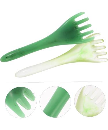 Beavorty 4-Piece Jade Hair Comb Massager Set - Gua Sha Tools for Scalp Massage & Fasciitis Relief - Buy Online on GoSupps.com