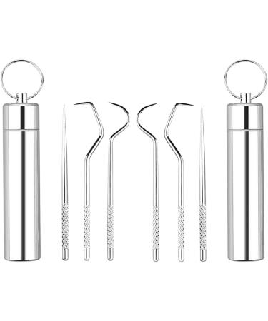 RVUEM 3 PCS Stainless Steel Toothpick Kit - Premium Reusable Floss & Keychain Holder for Travel & Outdoor - Buy Online on GoSupps.com