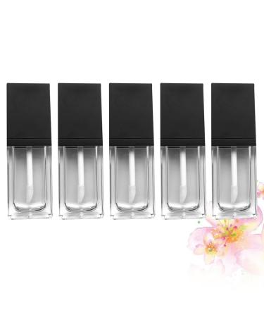 Hemobllo Lot De 5 Tubes De Gloss L vres Plats 8-10 Ml Noir Transparent Facile Transporter Pour Femmes Et Filles Usage Cosm tique Voyage