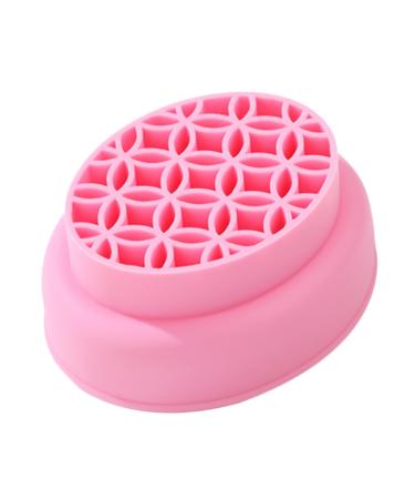 Mikinona Makeup Brush Cleaning Cup Brush Scrubber Mat Cosmetic Brush Cleaning Mat Silicone Brush Washing Bowl Makeup Brush Cleaning Pad Tool Silica Gel Pink Cleaner Beauty Egg