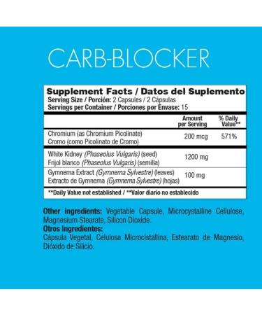 Organic Carb Blocker: Metabolism Booster, Calorie & Carb Reduction - 30 Capsules, Gluten-Free - Buy Online on GoSupps.com