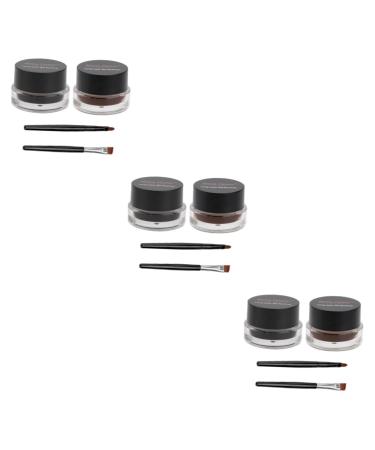 FRCOLOR 6 Pcs Cream Eyeshadow Liquid Eyeliner Waterproof Black Gel Brown Eyeshadow Eye Shadow Matte Brush