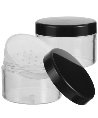 LALAFINA 2pcs Box Lotion Makeup Canisters Loose Containers Talcum Frosted Travel