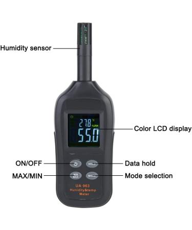 Digital Temperature Moisturizer UA963 - Thermometer Hygrometer with Dew Point & Wet Ball Tester for Rooms & Commercial Use - Buy Online on GoSupps.com