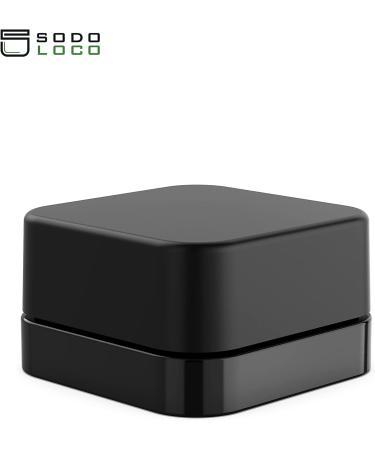 200 Pack 5ml Thick Black Glass Square Containers with Child Resistant Lids - Concentrate Jars for Oil, Lip Balm, Wax, Cosmetics | Black Glass with Black Lid - Buy Online on GoSupps.com