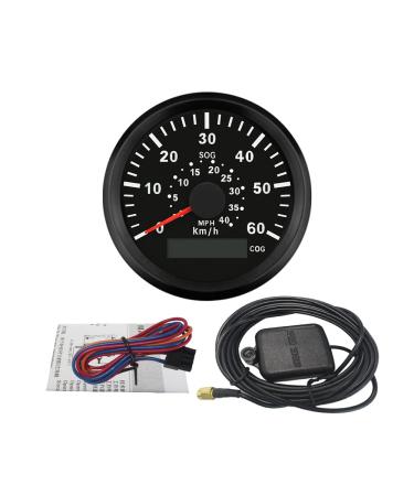 ELING Universal GPS Speedometer - 0-60 km/h | 0-40 MPH Speed Gauge for Boats Yachts and Vessels | 85 mm 9-32 V with Course Tracking - Buy Online on GoSupps.com