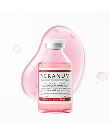 Veranum Cicacare Basic Peeling Ampoule Gentle Exfoliating & Repair Serum with Lactic Acid Cica EVs & 9-Peptide Complex No-Rub Peeling for Smooth Radiant Restored Skin 1.2 fl oz (35 mL)