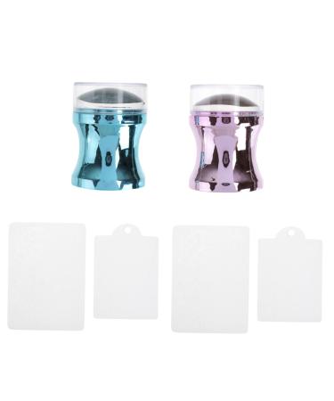 DOITOOL 1 Set Nail Stamp Nail Art Scrapers Clear Nail Varnish Nail Art Stamper Transparent Gel Nail Polish Barniz De Gel Para U as Nail Beauty Tools Metallic Color Nail Plate Plastic Abs
