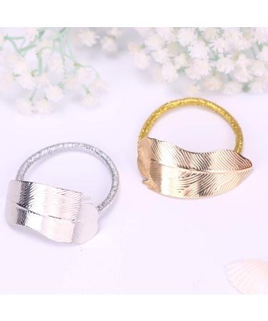 8 Pack Metal Leaf Hair Ties - Elastic Hair Bands for Ponytail Holders - Buy Online on GoSupps.com