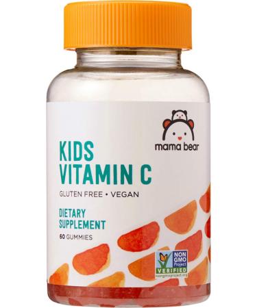 Amazon Brand - Mama Bear Vegan Kids Vitamin C, 60 Gummies, Immune Health, 125 mg Vitamin C per gummy