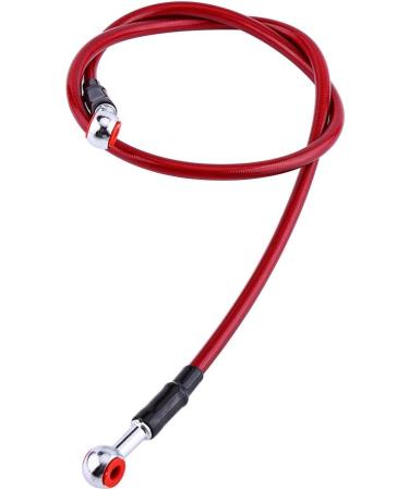 Buy Universal Motorcycle Brake Oil Hose Line | Stainless Steel Braided Fuel Hose Connector - 90CM Red - Buy Online on GoSupps.com