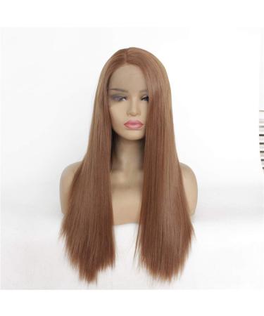 wig Women s chemical fiber front lace wig headgear brown free hair straight hair hair sets