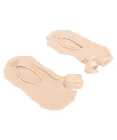 ANGGREK Hallux Valgus Relief Socks Bunion Relief Socks Women Soft Elastic Breathable Valgus Corrector Toe Separator Socks for Work (Skin Color)