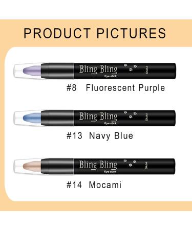 ETEDES Waterproof Eye Shadow Pencil 3 Pack - Hypoallergenic Eyeshadow in Shades 8, 13, 14 - Buy Online on GoSupps.com