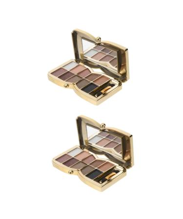 IWOWHERO 2 Pcs 10 Eyeshadow Dish Eye Makeup Accessories Eyeshadow Powder Womens Creamy Blusher Pink