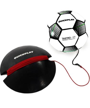 QUICKPLAY Replay Soccer Training Ball | Adjustable Bungee Elastic Training Ball with Base Weight Size 4 Soccer Ball (Junior)
