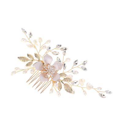 Housoutil 1 Pc Crystal Headpiece Rhinestone Headpiece Comb for Bridal Rhinestone Hair Clip Bridal Headpiece Pearl Hair Comb Combs Wedding Hair Comb Accessories Alloy Bride
