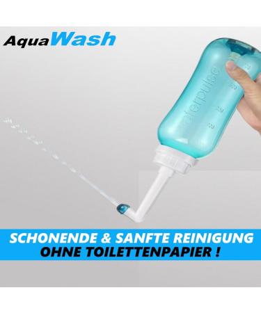Aquawash Portable Premium Bidet - Mobile Podusche for Intimate Hygiene & Hemorrhoid Relief | 500ml Shower Solution - Buy Online on GoSupps.com