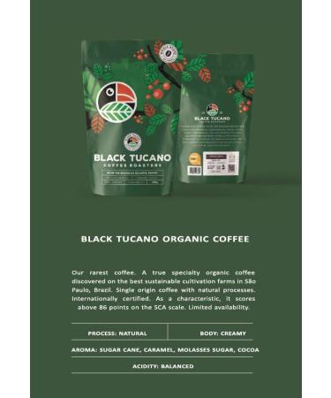 Black Tucano Brazilian Specialty Medium Roast Organic Coffee - Premium 86+ Points - Ground Coffee - 250g 24 Pack - Buy Online on GoSupps.com
