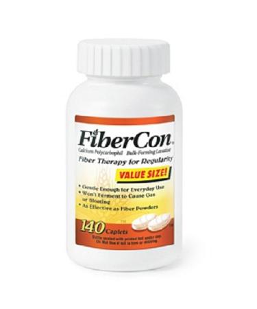 FiberCon - Fiber Supplement - Caplet - 140 per Bottle - 625 mg Strength - Calcium Polycarbophil
