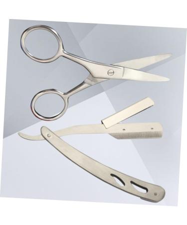 Beavorty 4-Piece Barber Shaving Tools Set | Stainless Steel Mustache Scissors & Manual Razor - Old Fashioned Shaving Essentials - Buy Online on GoSupps.com