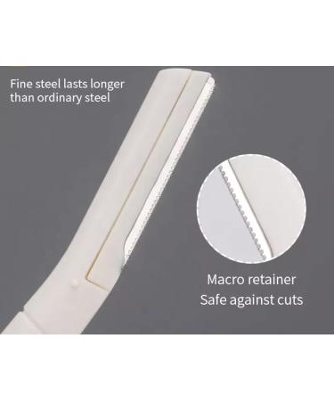 2x Eyebrow Razor Blades - 4 Pack Face Razors for Precise Shaping | Beauty Eyebrow Shaper - White & Transparent - Buy Online on GoSupps.com