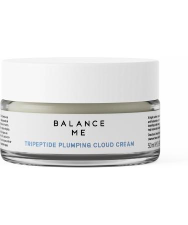 Balance Me Tripeptide Plumping Cloud Cream 50ml 99.9% Natural Skincare British Made Vegan Enriched with potent blend of Tripeptides Ceramides and Hyaluronic Acid - 50ml