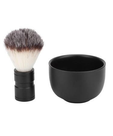 Ankroyu razor set men's razor bowl made of stainless steel soft brush bar cleaner shaving bowl and brush set men's bargaining tool set for salon and bathroom at home (black)