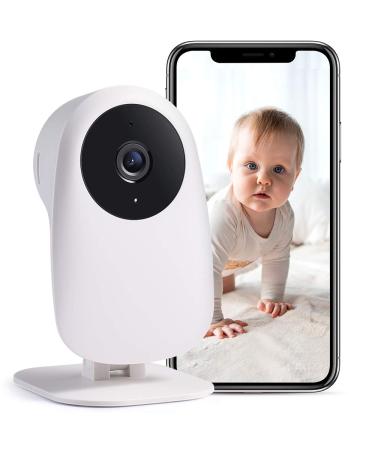 Nooie Baby Monitor with Camera and Audio, 1080P Night Vision, Motion and Sound Detection, 2.4G WiFi Home Security Camera, for Baby Nanny Elderly and Pet Monitoring, Works with Alexa 1 pack
