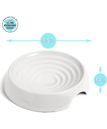 CatGuru Whisker Stress Free Cat Food Bowls - Non Slip Wide Shallow Dish for Kitten Supplies - Pack of 2 Marshmallow Cat Bowls - Buy Online on GoSupps.com