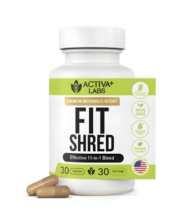 Fit Shred 11-in-1 Weight Management Herbal Supplement for Energy, Digestive Support & Daily Wellness | Metabolism Booster | Non-GMO, Veg, Natural Ingredients | 30-Day Supply 30 Count (Pack of 1)