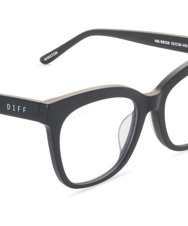 Buy DIFF Winston Designer Square Blue Light Blocking Glasses - Matte Black for Men & Women | Stylish & Protective eCommerce - Buy Online on GoSupps.com