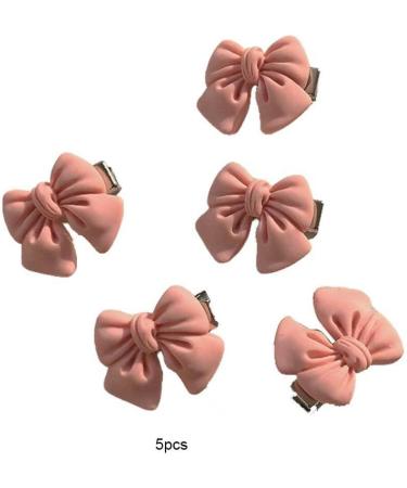 vreplrse 5 Pieces Pink Hair Clips Flower Women Girls Sweet Hairpins Styling Accessories Head Decoration Pin for DIY Crafts Bowknot - Buy Online on GoSupps.com