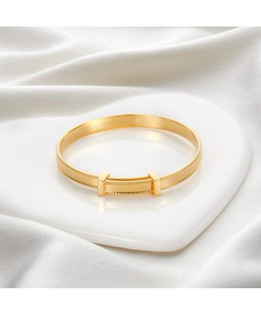 Molly Brown London 18ct Gold Plated Sterling Silver Heritage Baby Bangle - Buy Online on GoSupps.com