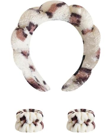 Limtula Spa Wrists Washband Headband Absorbent Microfiber Wrists Towel for Washing Face for Women Prevent Liquid from Spilling Pink leopard - Buy Online on GoSupps.com