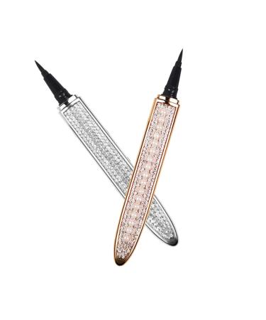 PLAFOPE Liquid Eye Liner 2pcs Diamond Eyeliner Rhinestone Eyeliner Elf Eyeliner Self-adhesive Eyeliners Household 1 count (Pack of 1) Assorted Color
